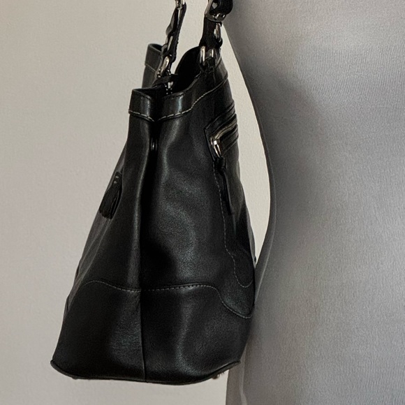 Vintage Coach Weekender Black Leather Tote Bag - Picture 4 of 13